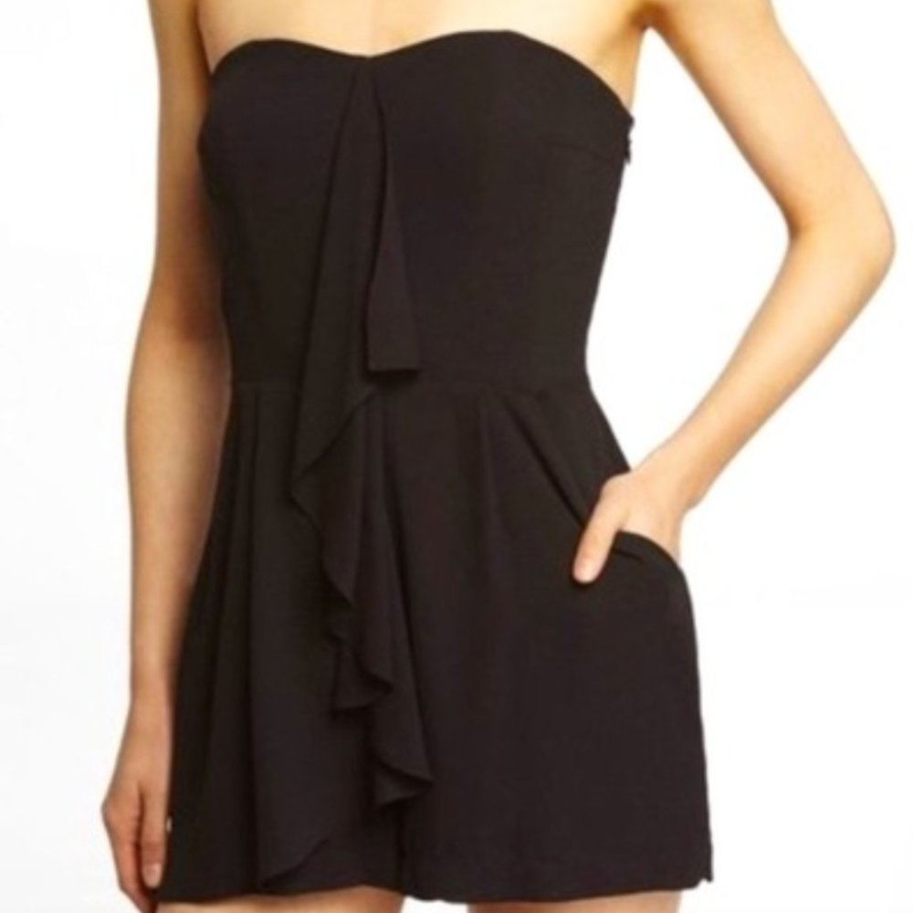 Express Cascading Ruffle Romper in Black